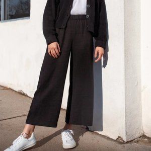 Vetta Capsule  Wide Leg Crop Pant, Black, Size M